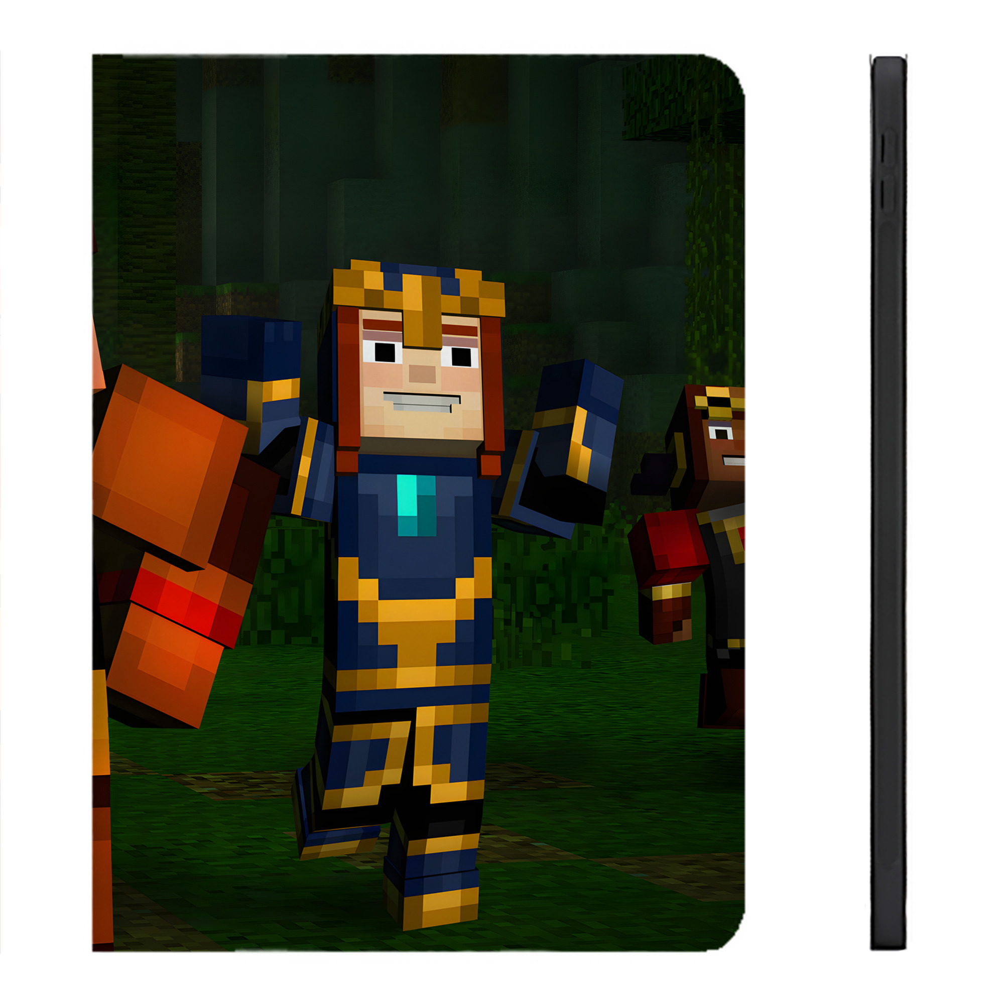 （画像用） マインクラフト ブロックの世界 Minecraft MC Block world IPadケース ペンホルダー付き ブックスタイルデザイン
